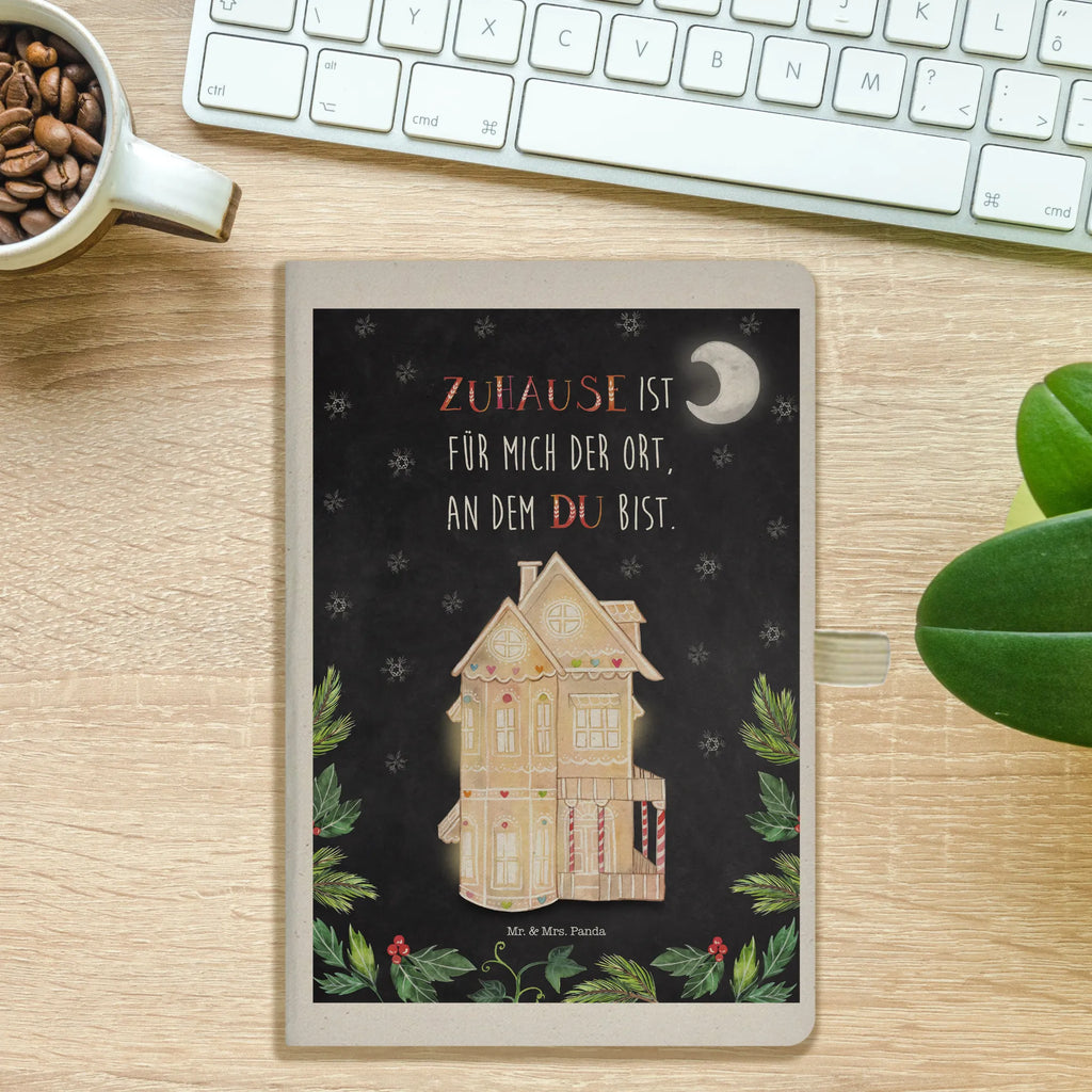 Cotton notebook Gingerbread House address book, writing book, journal, notepad, diary, sketchbook, entry book, notebook, notes, Winter, Christmas, Christmas time, snow