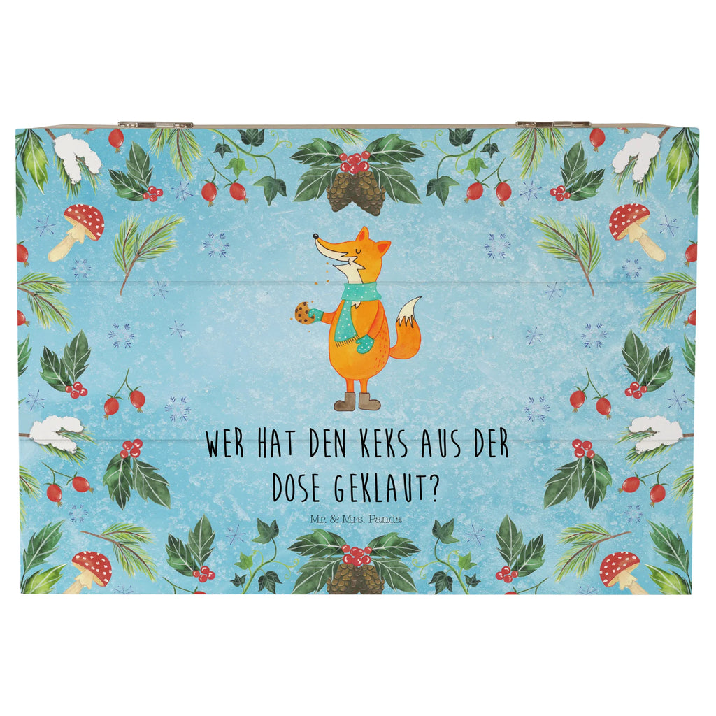 Holzkiste Fuchs Keksdose Kiste, Holzkiste, Geschenkdose, Schatzkiste, Geschenkbox, Dekokiste, Truhe, Schatulle, XXL, Erinnerungskiste, Aufbewahrungsbox, Erinnerungsbox, Winter, Weihnachten, Weihnachtsdeko, Nikolaus, Advent, Heiligabend, Wintermotiv