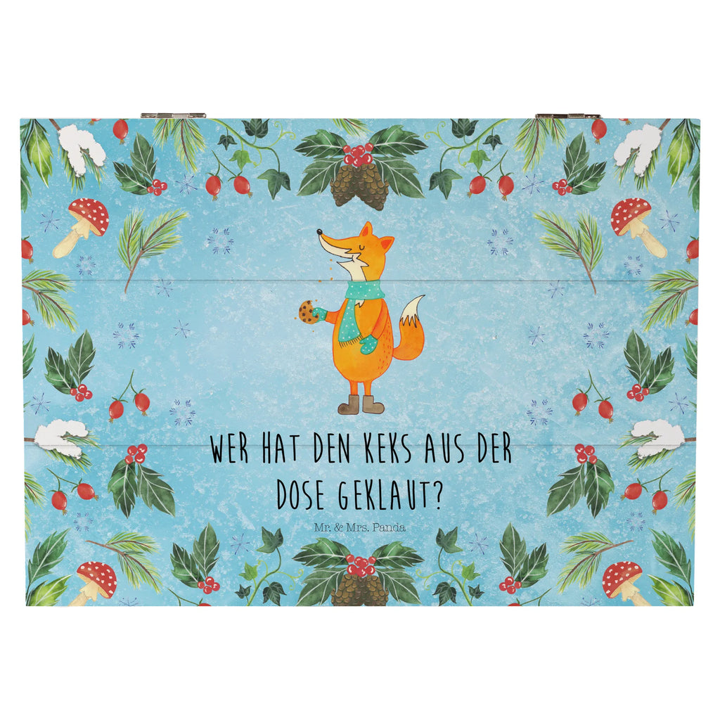 Holzkiste Fuchs Keksdose Kiste, Holzkiste, Geschenkdose, Schatzkiste, Geschenkbox, Dekokiste, Truhe, Schatulle, XXL, Erinnerungskiste, Aufbewahrungsbox, Erinnerungsbox, Winter, Weihnachten, Weihnachtsdeko, Nikolaus, Advent, Heiligabend, Wintermotiv