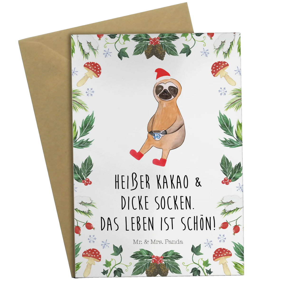 Greetings card sloth cocoa Klappkarte, neujahrskarte, glückwunschkarten, osterkarte, valentinstagskarte, hochzeitskarten, Beileidskarte, Grußkarten, jubiläumskarte, osterkarten, weihnachtskarten, Glückwunschkarte, spruchkarte, vatertagskarte, dankeskarten, genesungskarte, babykarte, kommunionskarte, firmungskarte, Grußkarte, Motivkarte, einladungskarten, abiturkarte, Weihnachten, Wintermotiv, Heiligabend, Advent, Nikolaus, Weihnachtsdeko, Winter