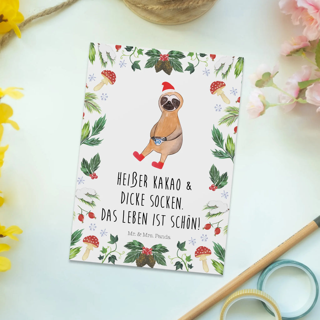 Postcard sloth cocoa Geburtstagskarte, Geschenkkarte, Einladung Geburtstag, Ansichtskarten, Einladungskarte, Einladungskarten Geburtstag, Dankeskarte, Karte, Grußkarte, Ansichtskarte, Einladung, Postkarte, Winter, Weihnachten, Weihnachtsdeko, Nikolaus, Advent, Heiligabend, Wintermotiv