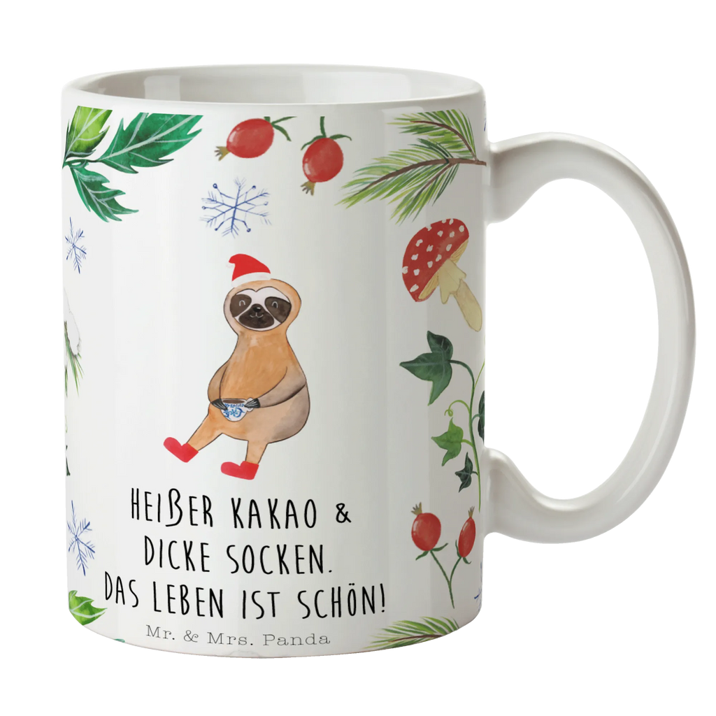 Kubek leniwiec kakao Zima, Boże Narodzenie, dekoracje świąteczne, Mikołaj, Adwent, Wigilia, zimowy motyw