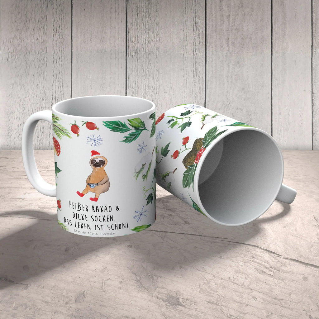 Kubek leniwiec kakao Zima, Boże Narodzenie, dekoracje świąteczne, Mikołaj, Adwent, Wigilia, zimowy motyw