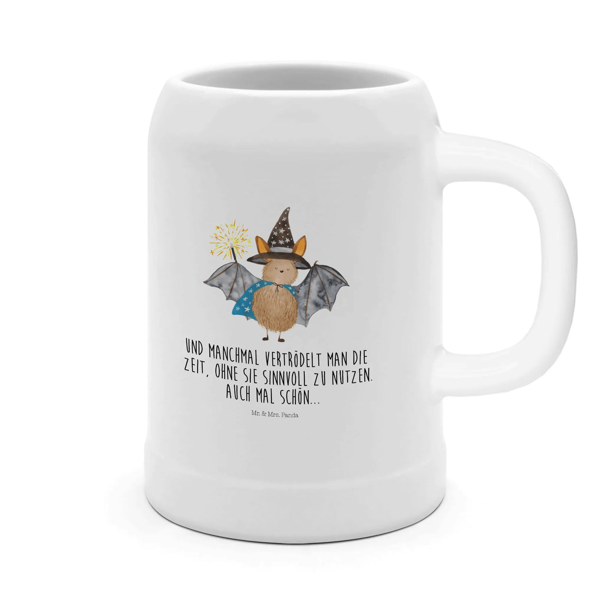 Beer mug bat wizard Tonkrug, Seidel, Steinbierkrug, Keramikkrug, Bierbecher, Bier Humpen, Steinkrug, Steinzeugkrug, Bierhumpen, Trinkkrug, Mr. & Mrs. Panda Bierkrug, Krug, Steingutkrug, Bier Seidel, Humpen, Lustige Sprüche, Tiere, Tiermotive, Gute Laune, Reinsteigern, Fledermaus, Magier, Zauberer, Frauen, Fledermäuse