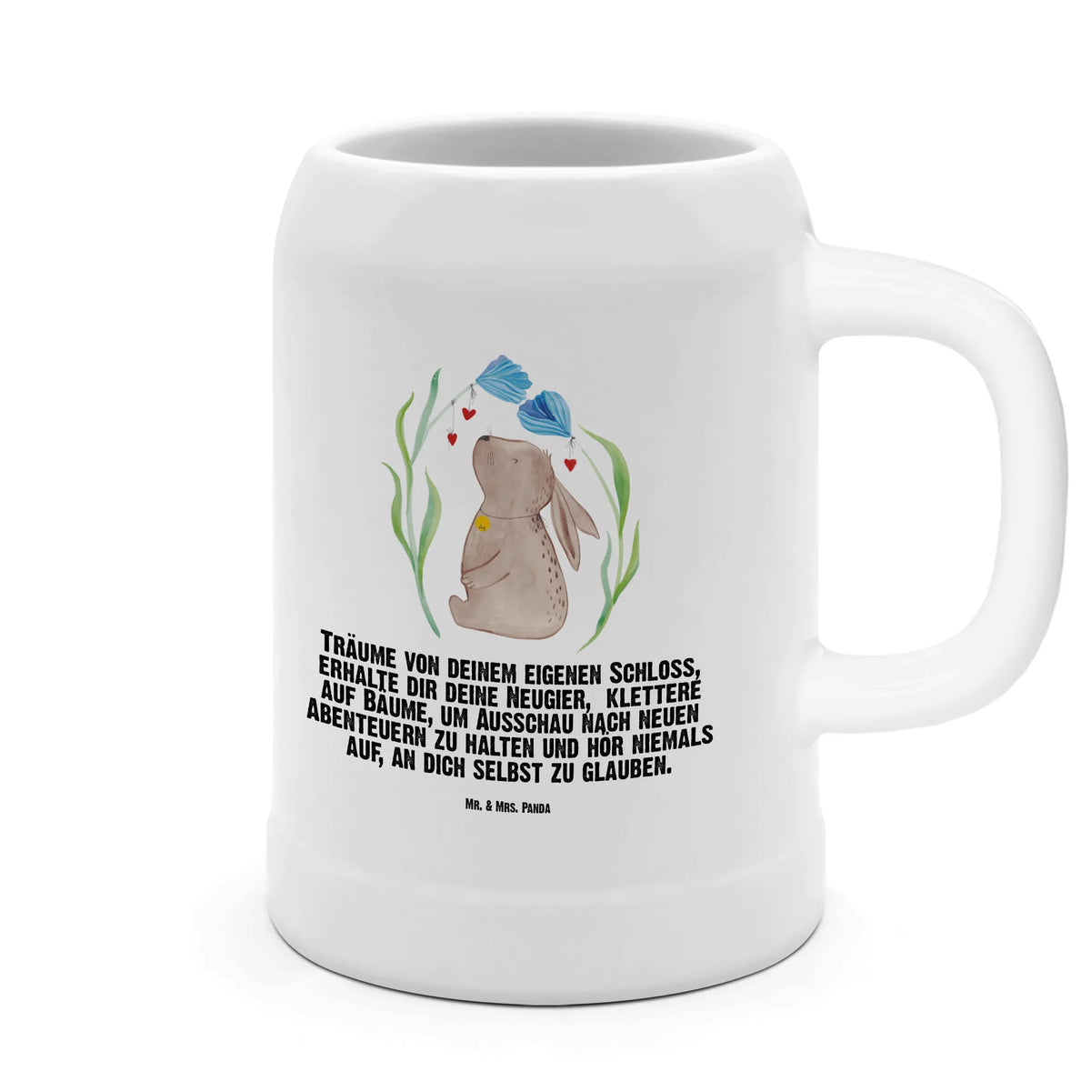 Beer mug Hare flower Easter, Easter bunny, pregnancy, hope, child's birthday, dreams, child, birth, rabbit, birthday, Bunny, first child, baptism, christening gift