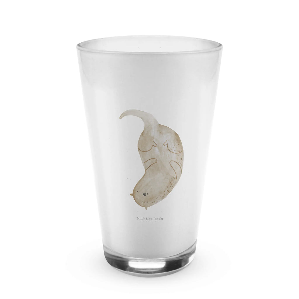 Glas Otter kopfüber Trinkbecher Glas, Glasbecher, Glas, becher glas, kaffeeglas, Longdrinkglas, milchkaffee glas, smoothie glas, Trinkglas, Latte Macchiato Glas, eistee glas, Limonadenglas, Cocktailglas, cappuccinoglas, eiskaffeeglas, Wasserglas, Saftglas, Teeglas, Otter, Fischotter, Seeotter, Otter Seeotter See Otter