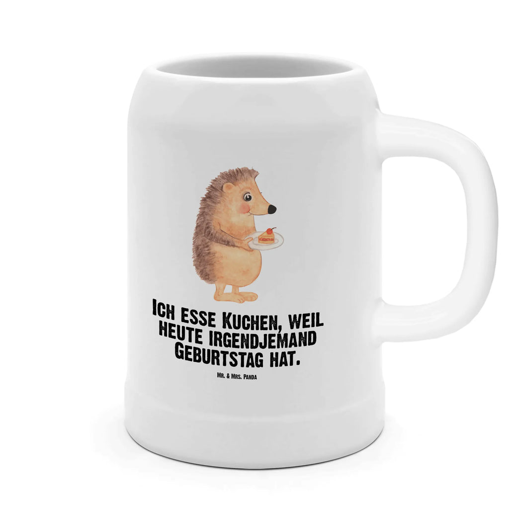 Kufel piwny jeż kawałek ciasta Motywy zwierzęce, dobra energia, zabawne powiedzonka, zwierzęta