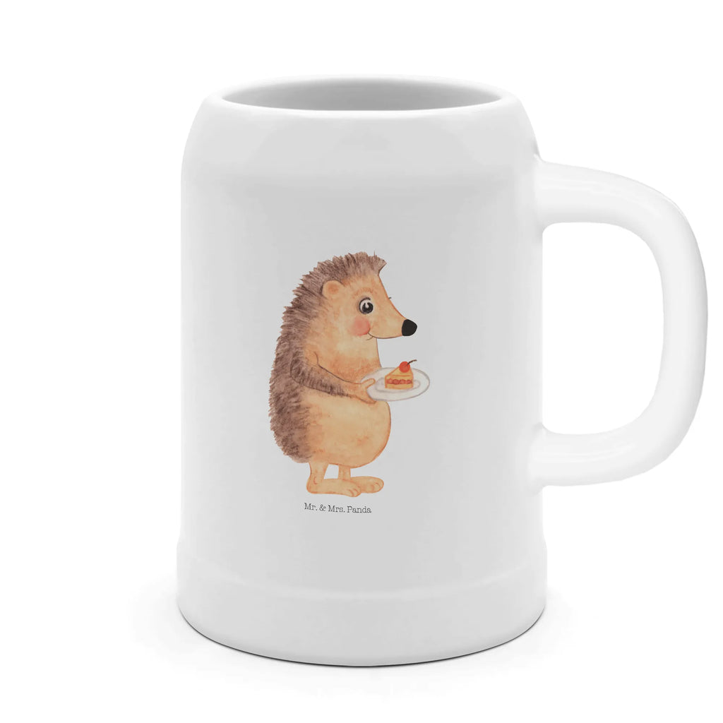 Kufel piwny jeż kawałek ciasta Motywy zwierzęce, dobra energia, zabawne powiedzonka, zwierzęta