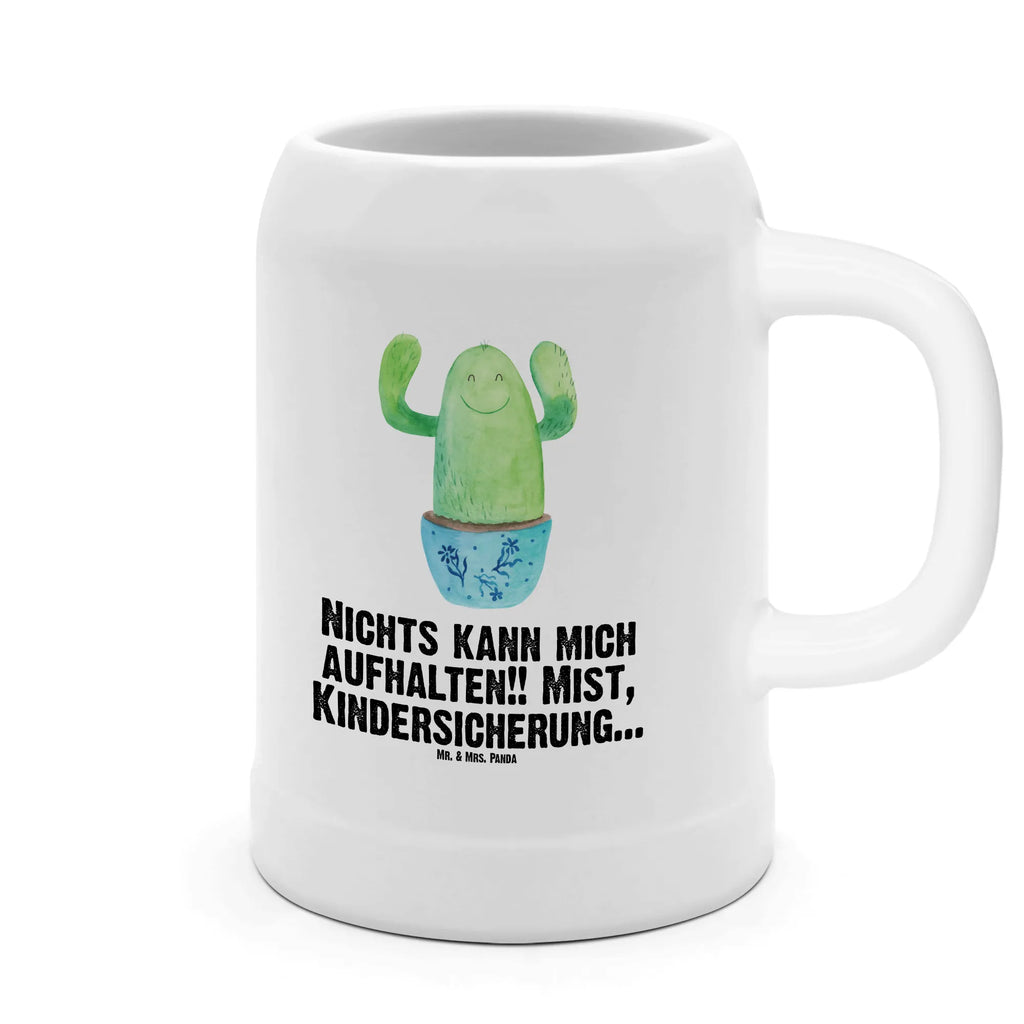 Kufel piwny kaktus Szczęśliwy Bierkrug, Bierkrüge, Bierkrug Steingut, Steinkrüge, 0, 5 l, 500ml, Krug, Kaktus, Kakteen, Motivation, Spruch, lustig, Kindersicherung, Neustart, Büro, Büroalltag, Kollege, Kollegin, Freundin, Mutter, Familie, Ausbildung