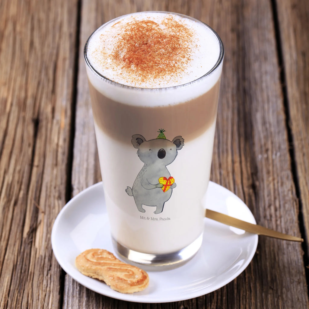 Szkło Koala prezent Glasbecher, eistee glas, Trinkglas, becher glas, Teeglas, Glas, Cocktailglas, kaffeeglas, Saftglas, Wasserglas, Latte Macchiato Glas, cappuccinoglas, eiskaffeeglas, milchkaffee glas, Limonadenglas, Trinkbecher Glas, smoothie glas, Longdrinkglas, Koala, Koalabär, Geburtstag, Party, Geschenk