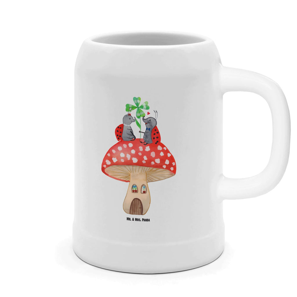 Beer mug ladybug toadstool small animals, cute, funny, cute animal motives, hand drawn, small world, funny sayings, good mood, happy, gifts, gift ideas, special gifts, animal lover, card, ladybird, at home, flat, toadstool, house, house of fleshy fungi