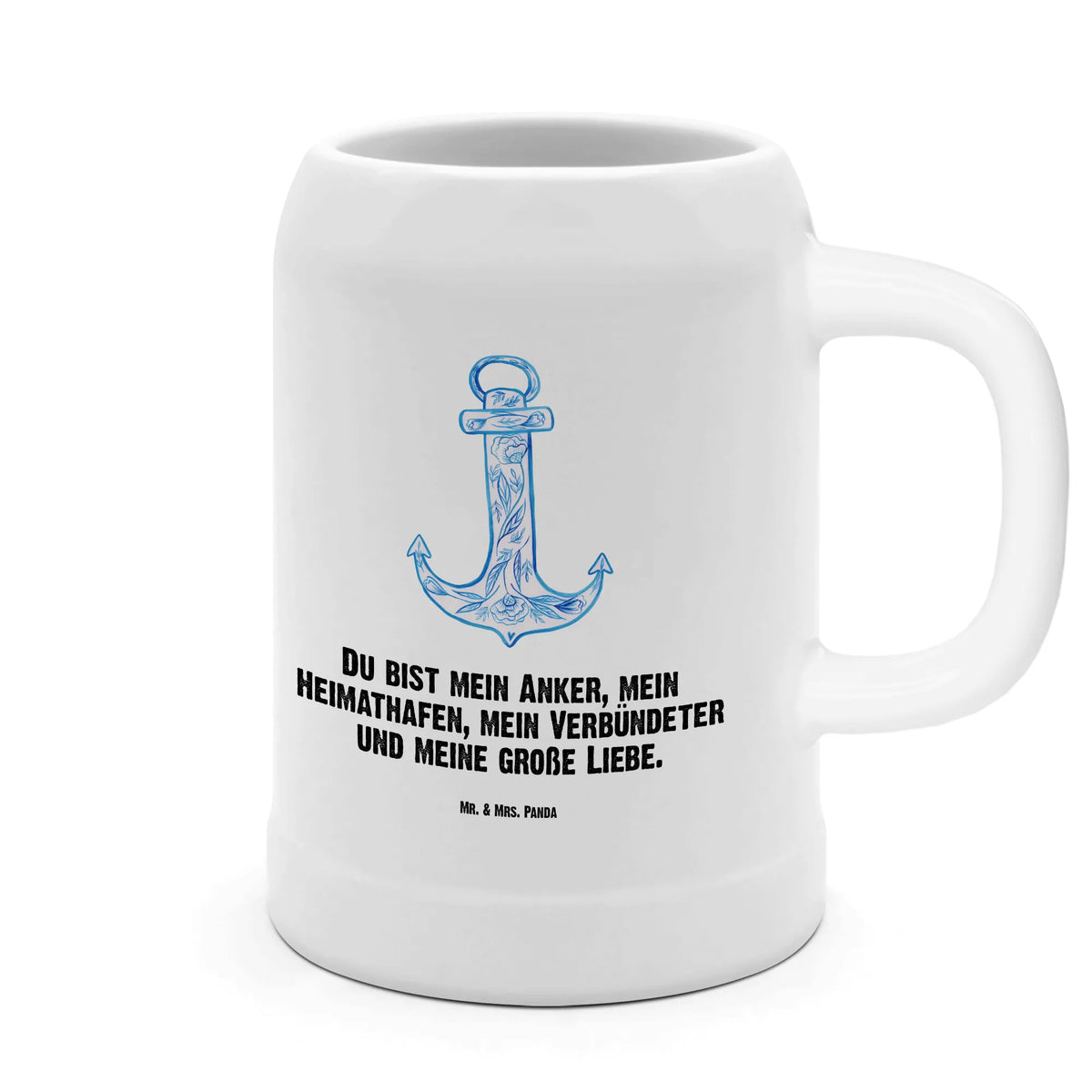 Beer mug anchor Blue cute, card, cute animal motives, hand drawn, gift ideas, funny sayings, gifts, good mood, special gifts, animal lover, small animals