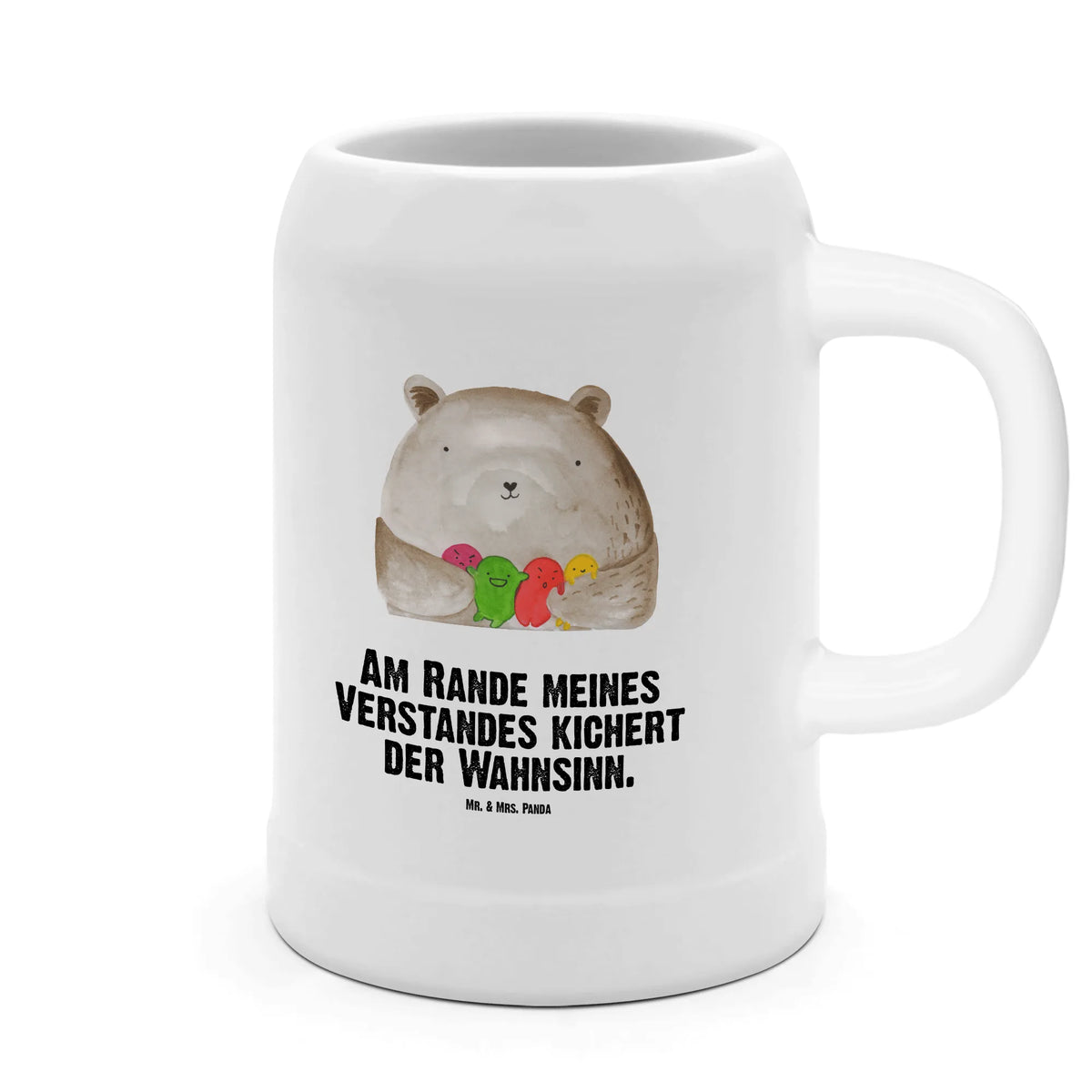 Bierkrug Bär Gefühl Humpen, Bierhumpen, Krug, Steinzeugkrug, Bier Seidel, Seidel, Mr. & Mrs. Panda Bierkrug, Steinbierkrug, Bierbecher, Steinkrug, Bier Humpen, Steingutkrug, Tonkrug, Trinkkrug, Keramikkrug, Teddy, Bär, Teddybär, Durchgedreht, Wahnsinn, Verrückt