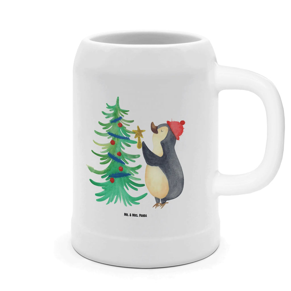 Kufel piwny Pingwin choinka Zima, Boże Narodzenie, dekoracje świąteczne, Mikołaj, Adwent, Wigilia, zimowy motyw