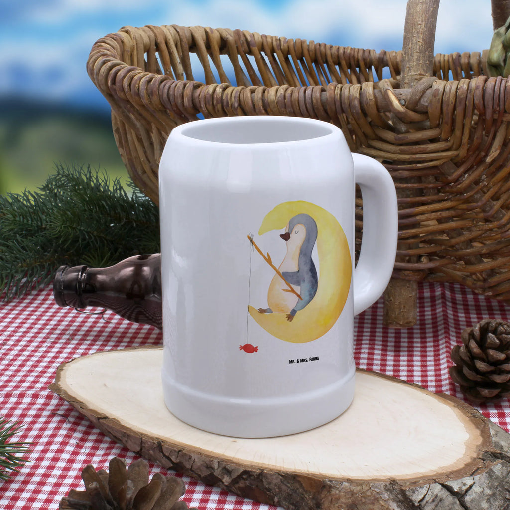 Beer mug Penguin moon Penguin, North Pole, Winter, Penguins, penguins, sleep, night's rest, saying, bedroom, insomnia, falling asleep, guest room