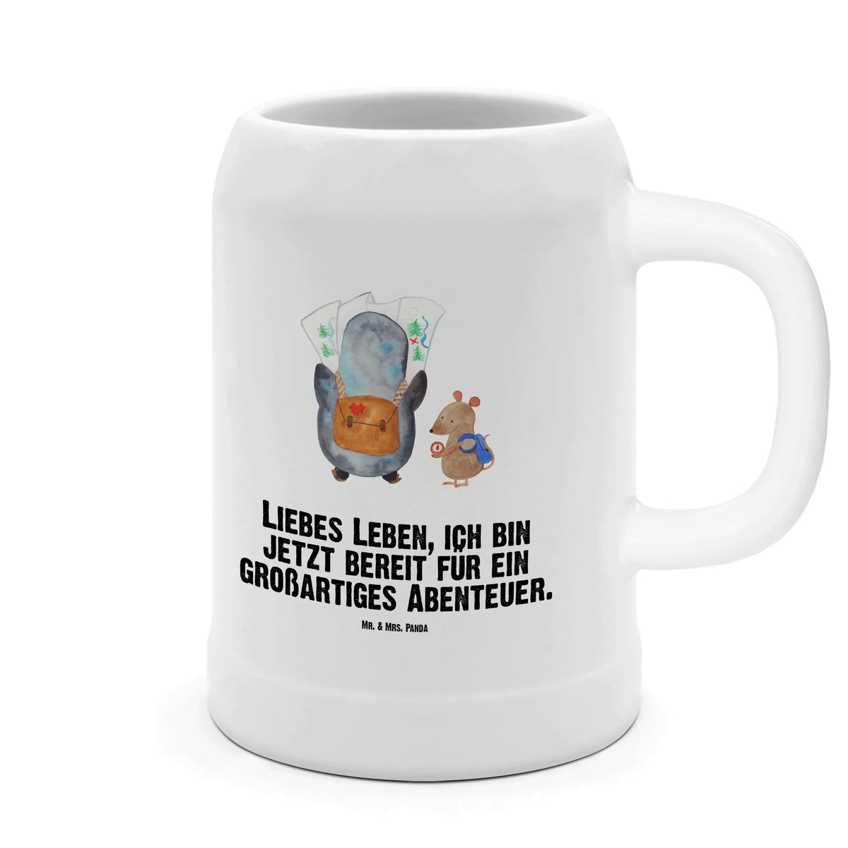 Beer mug Penguin & Mouse Hiker Penguin, North Pole, Winter, Penguins, adventurer, adventure, wanderlust, road trip, penguins, penguin, hiking, excursion