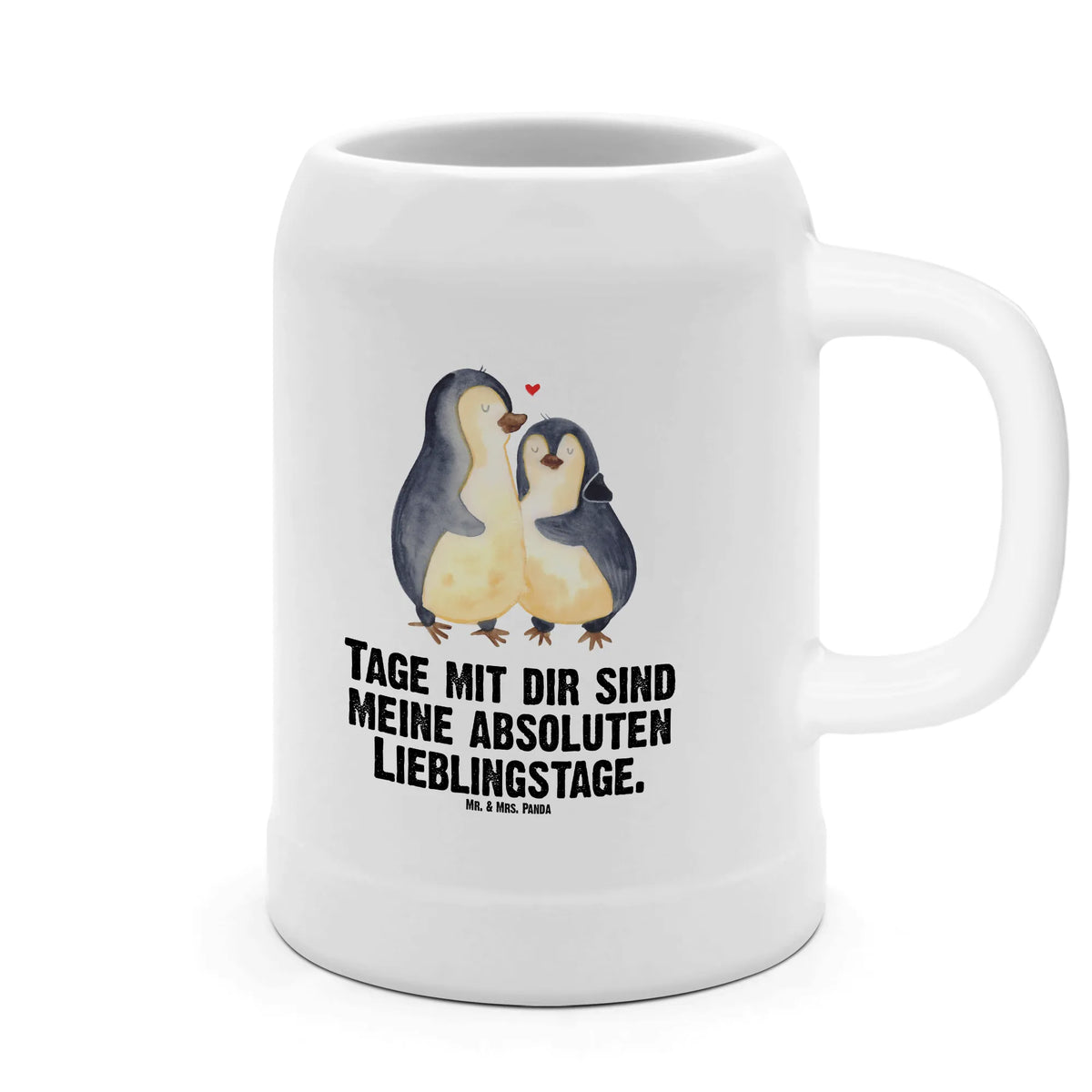 Kufel piwny Pingwin przytulać Bier Seidel, Steinkrug, Seidel, Krug, Mr. & Mrs. Panda Bierkrug, Keramikkrug, Steingutkrug, Humpen, Steinzeugkrug, Steinbierkrug, Trinkkrug, Tonkrug, Bierbecher, Bier Humpen, Bierhumpen, Pinguin, Hochzeitsgeschenk, Liebe, Hochzeit, Liebespaar, Verlobung, Liebesgeschenk, Jahrestag, Liebesbeweis, Hochzeitstag