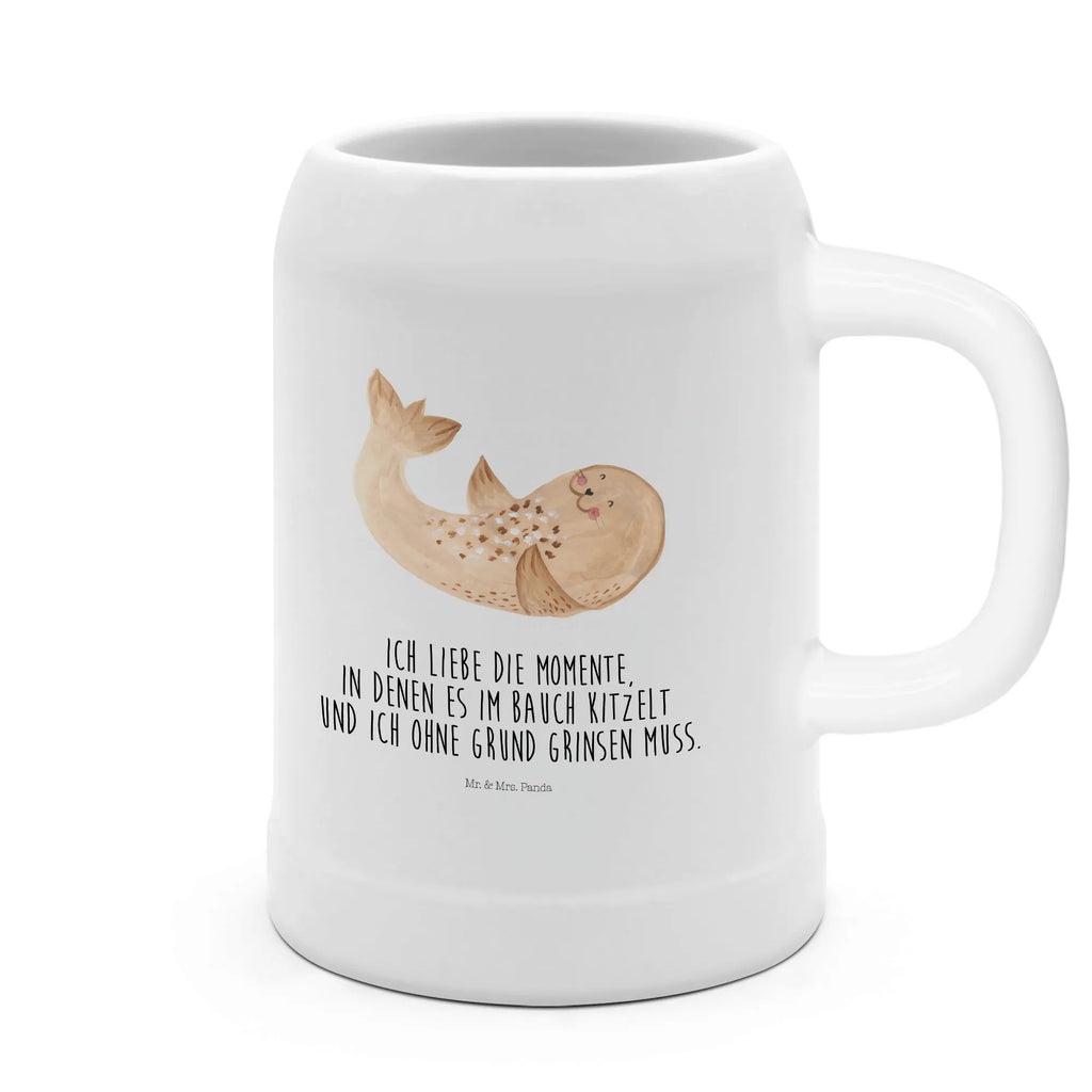 Beer mug seal Lay small animals, cute, funny, cute animal motives, hand drawn, small world, funny sayings, good mood, happy, gifts, gift ideas, special gifts, animal lover, card, sea animal, Baltic Sea, North Sea, laughter, seals, joy, Seal, seal, beach