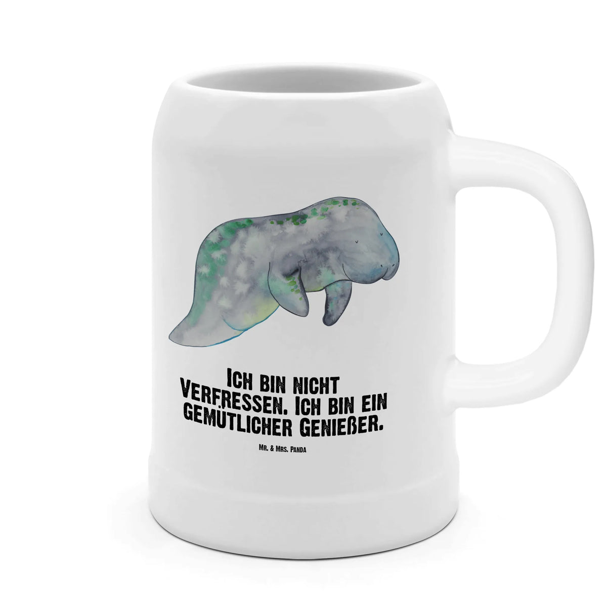 Beer mug manatee Relax gift ideas, vacation, Seafood, aquatic animals, ocean, shells, corals, reef, whale, narwhal, sea urchin, lobster, platypus, manatee, crocodile, shrimp, gifts for seafood lovers, water world, underwater animals, underwater world, deep sea, seafood fans, seafood decoration, seafood posters, sweets, diet, food, manatees, diet mania, losing weight, sugar