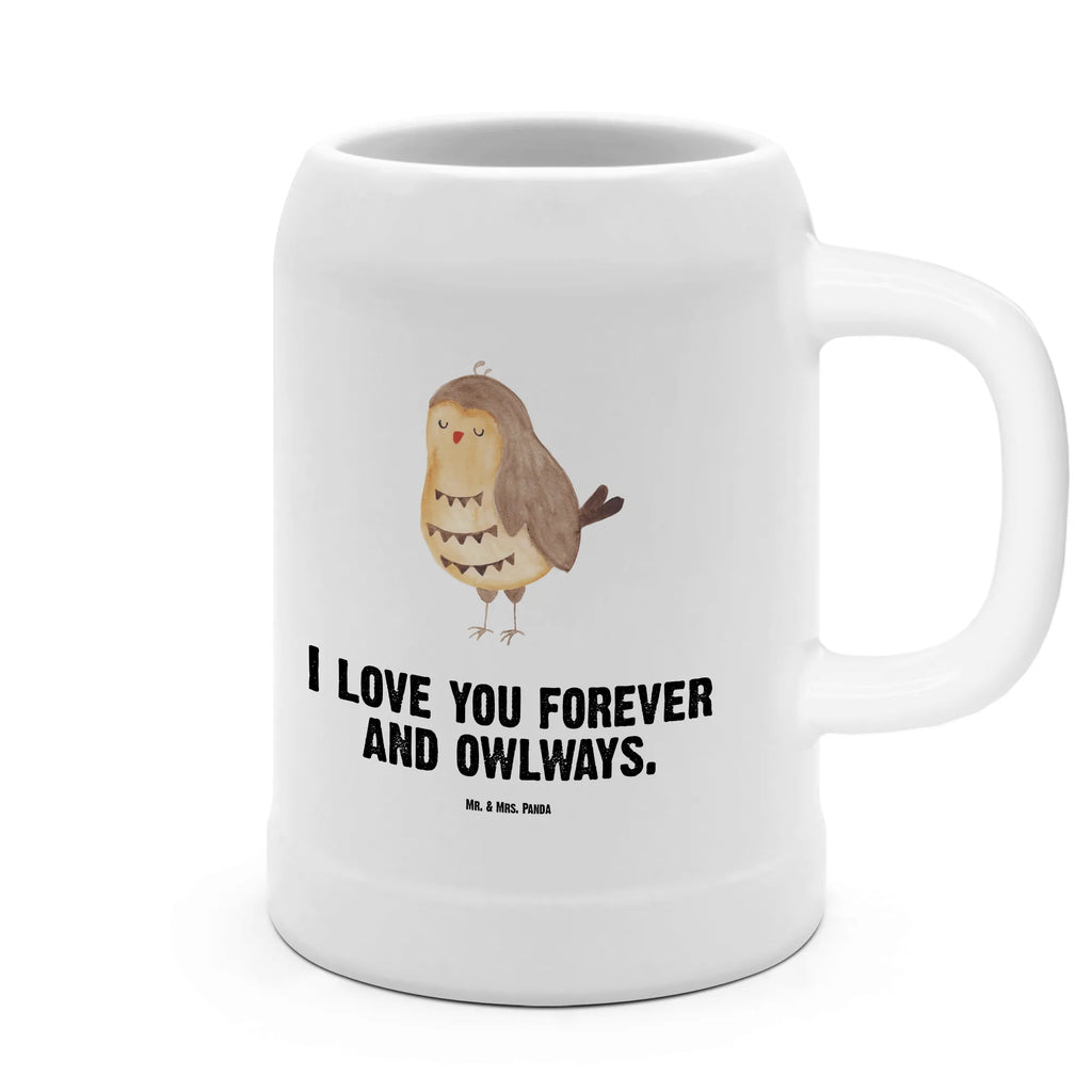 Kufel piwny sowa zadowolona Sowa