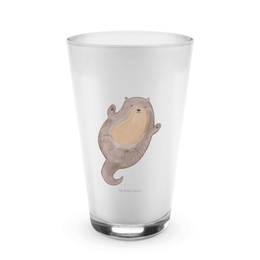Glas Otter Umarmen Cappuccino Glas, Glas, Cappuccino Tasse, Latte Macchiato, Otter, Fischotter, Seeotter, Otter Seeotter See Otter
