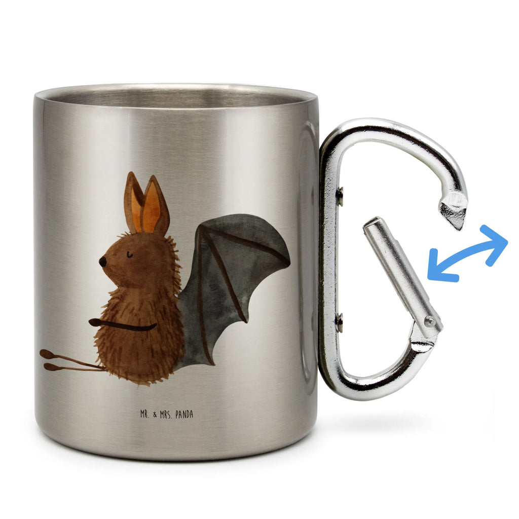 Kubek ze stali nierdzewnej Nietoperz siedzenie Motywy zwierzęce, dobra energia, zabawne powiedzonka, zwierzęta