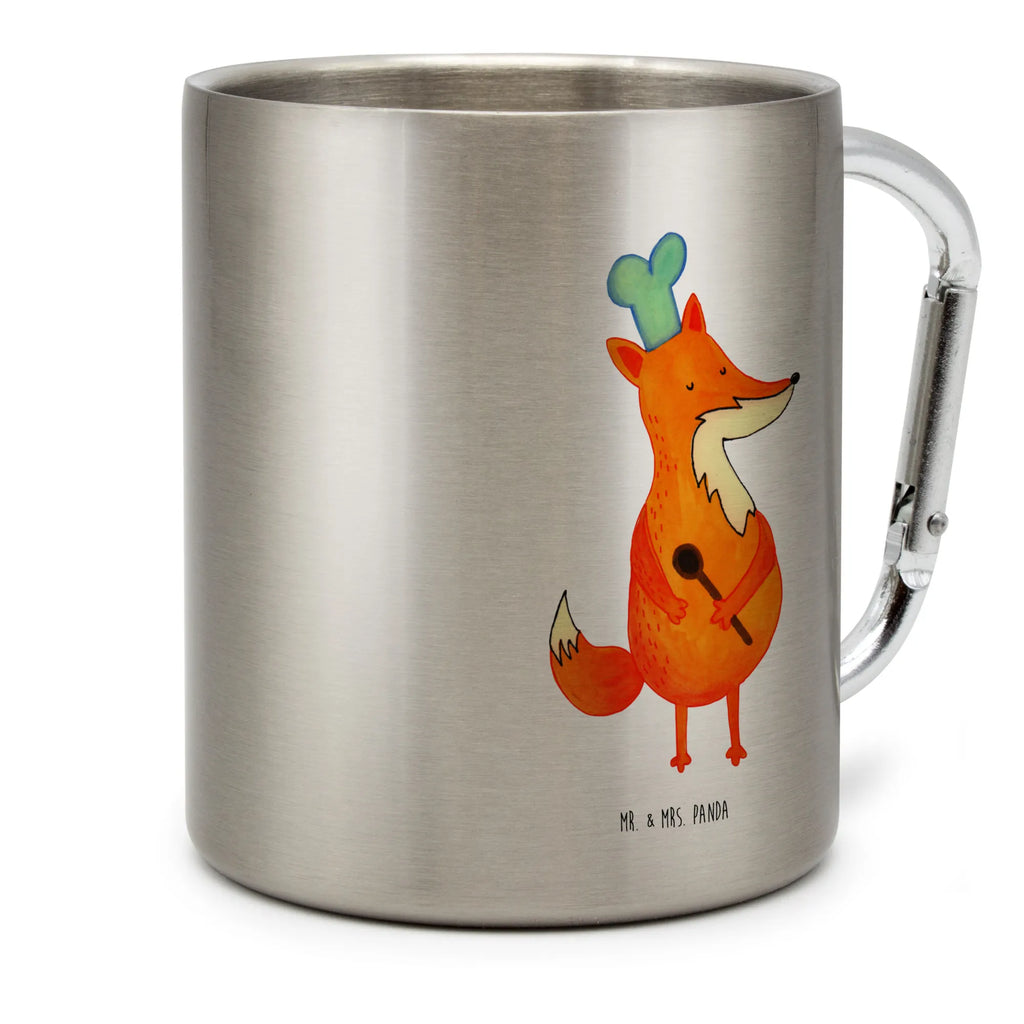 Stainless steel mug Fox A cook fox, foxes, forest wildlife, clever as a fox, animal lover, Fox, Baker, Kitchen decoration, funny, Party slogan, Chefs, Slogan funny, Cook gift, Kitchen slogan