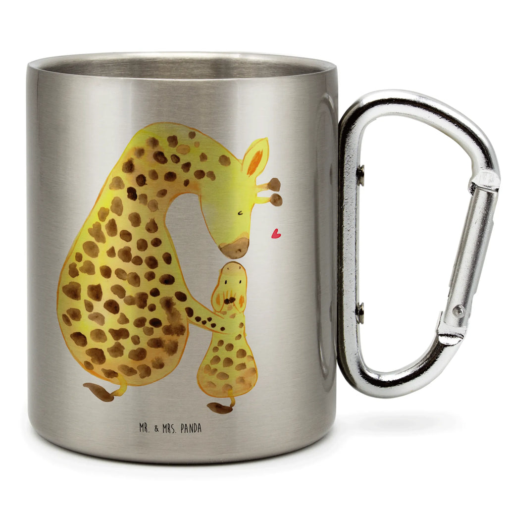 Kubek ze stali nierdzewnej żyrafa dziecko Afryka, dzikie zwierzęta