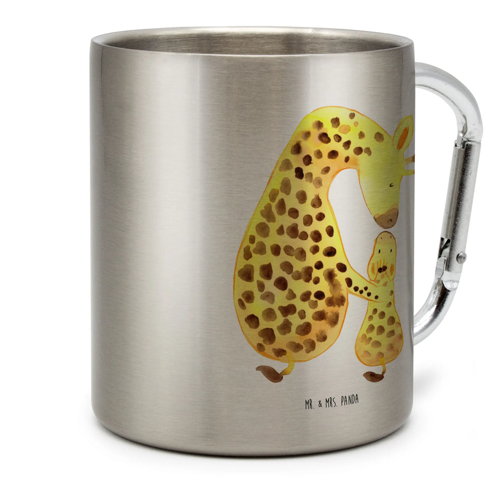 Kubek ze stali nierdzewnej żyrafa dziecko Afryka, dzikie zwierzęta