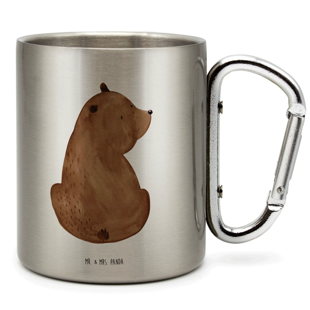 Stainless steel mug bear shoulder look bear, teddy, teddy bear, cuddly toy, motivation, bear love, bears, world view, wisdom, self-esteem