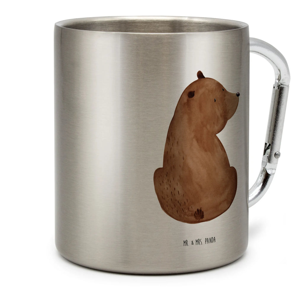 Stainless steel mug bear shoulder look bear, teddy, teddy bear, cuddly toy, motivation, bear love, bears, world view, wisdom, self-esteem