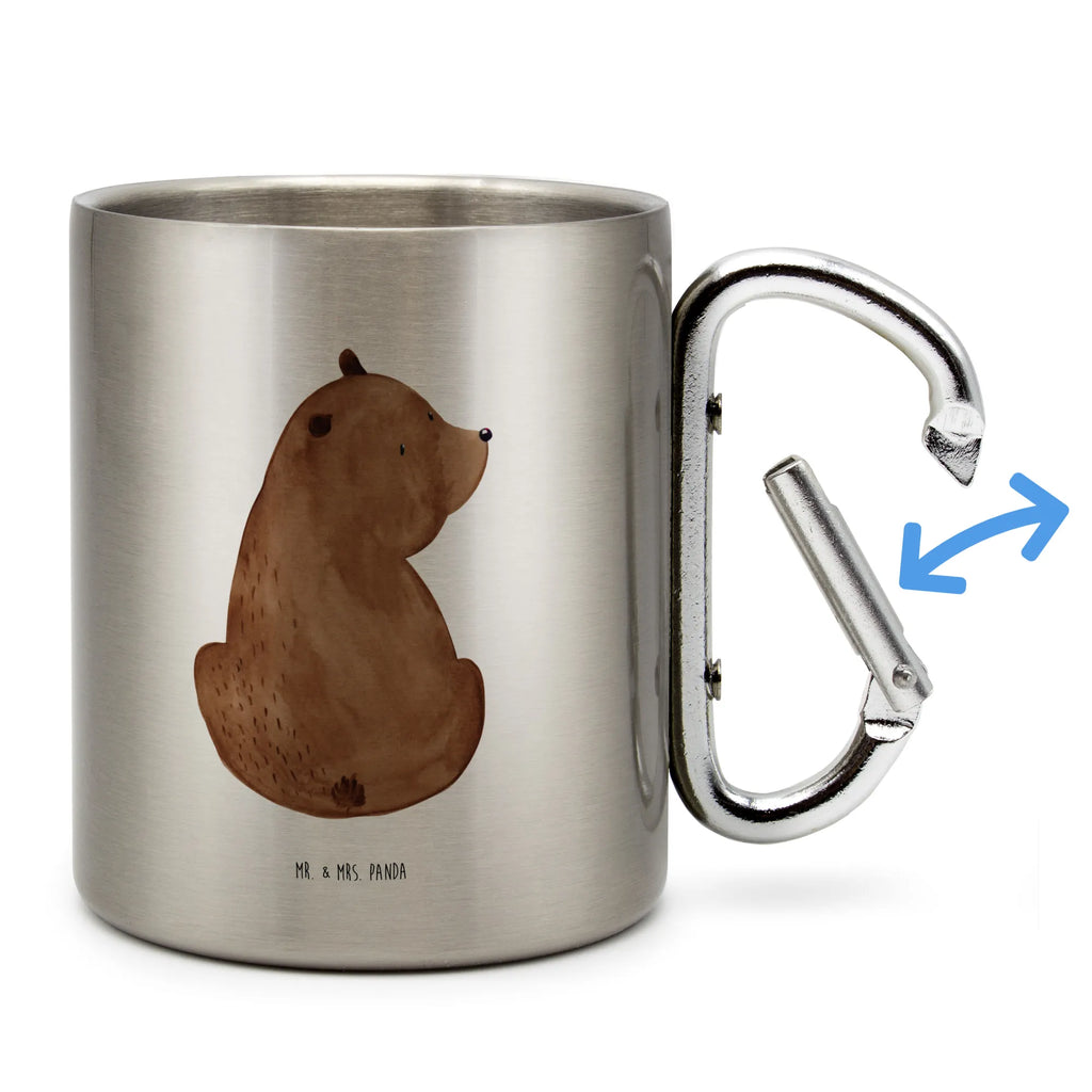 Stainless steel mug bear shoulder look bear, teddy, teddy bear, cuddly toy, motivation, bear love, bears, world view, wisdom, self-esteem