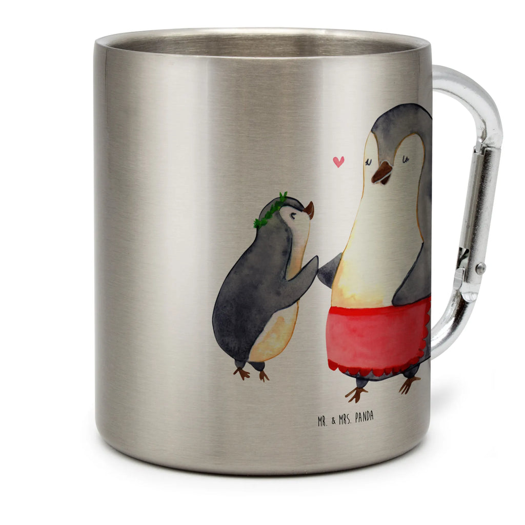 Stainless steel mug Penguin with child Family, Father's Day, Mother's Day, brother, sister, Mom, Dad, Gift, Mother, Birthday, Mummy, Mommy