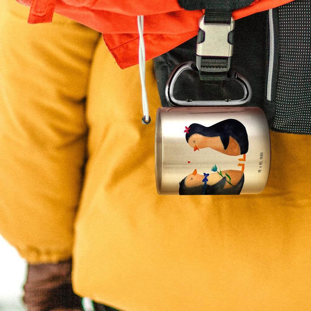 Stainless steel mug Penguin pair Penguin, North Pole, Winter, Penguins, great love, penguins, wedding, proof of love, dream couple, wedding gift, love gift, lovers, wedding day, love, anniversary, engagement, penguin