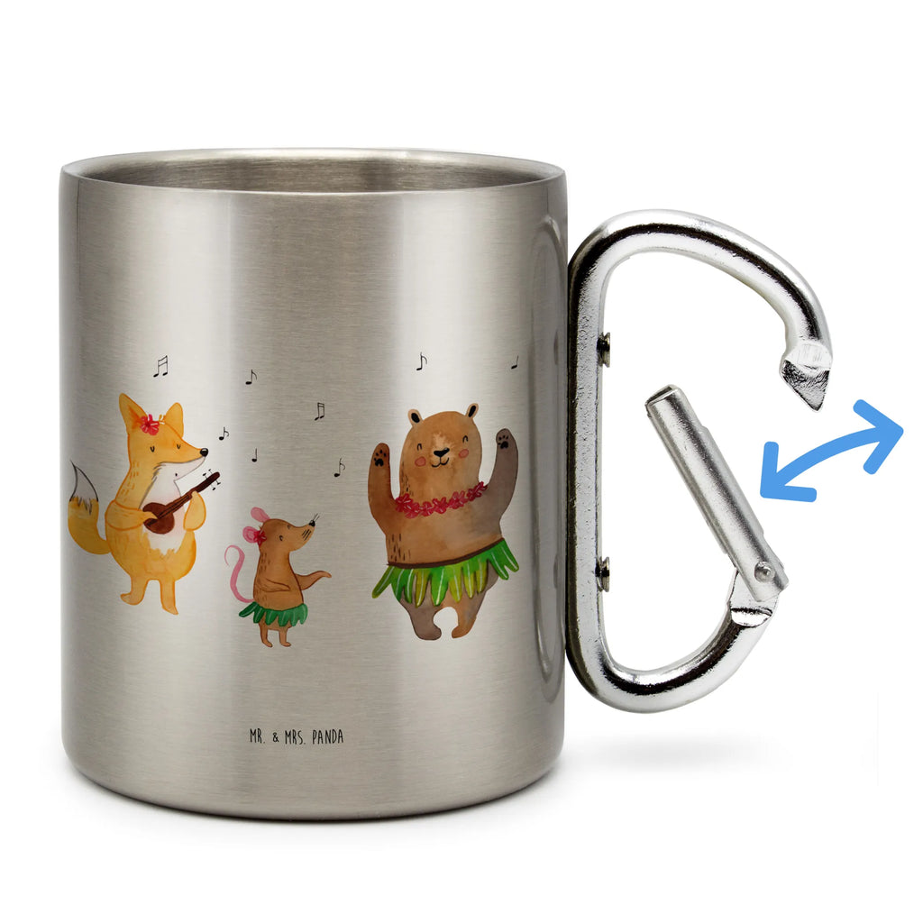 Stainless steel mug forest animals Aloha small animals, cute, funny, cute animal motives, hand drawn, small world, funny sayings, good mood, happy, gifts, gift ideas, special gifts, animal lover, card, rabbit, forest animals, dancing, bear, laughter, life, hedgehog, forest, music, aloha