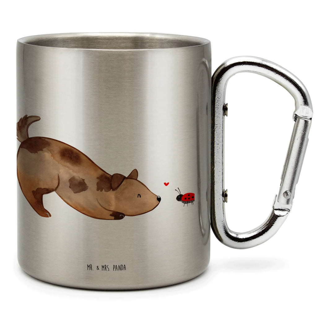 Stainless steel mug Dog ladybug dog, mutt, hound, woof, dog mama, dog breed, love dogs, love for dogs, dog decorative items, bag with dog print, funny gifts for dog owners, what do you give a dog lover, Christmas gifts for dogs, gifts for dogs, dog sayings, Mongrel, Mongrel dog, Dog, Dogs, Dog slogan, Sayings, Ladybird