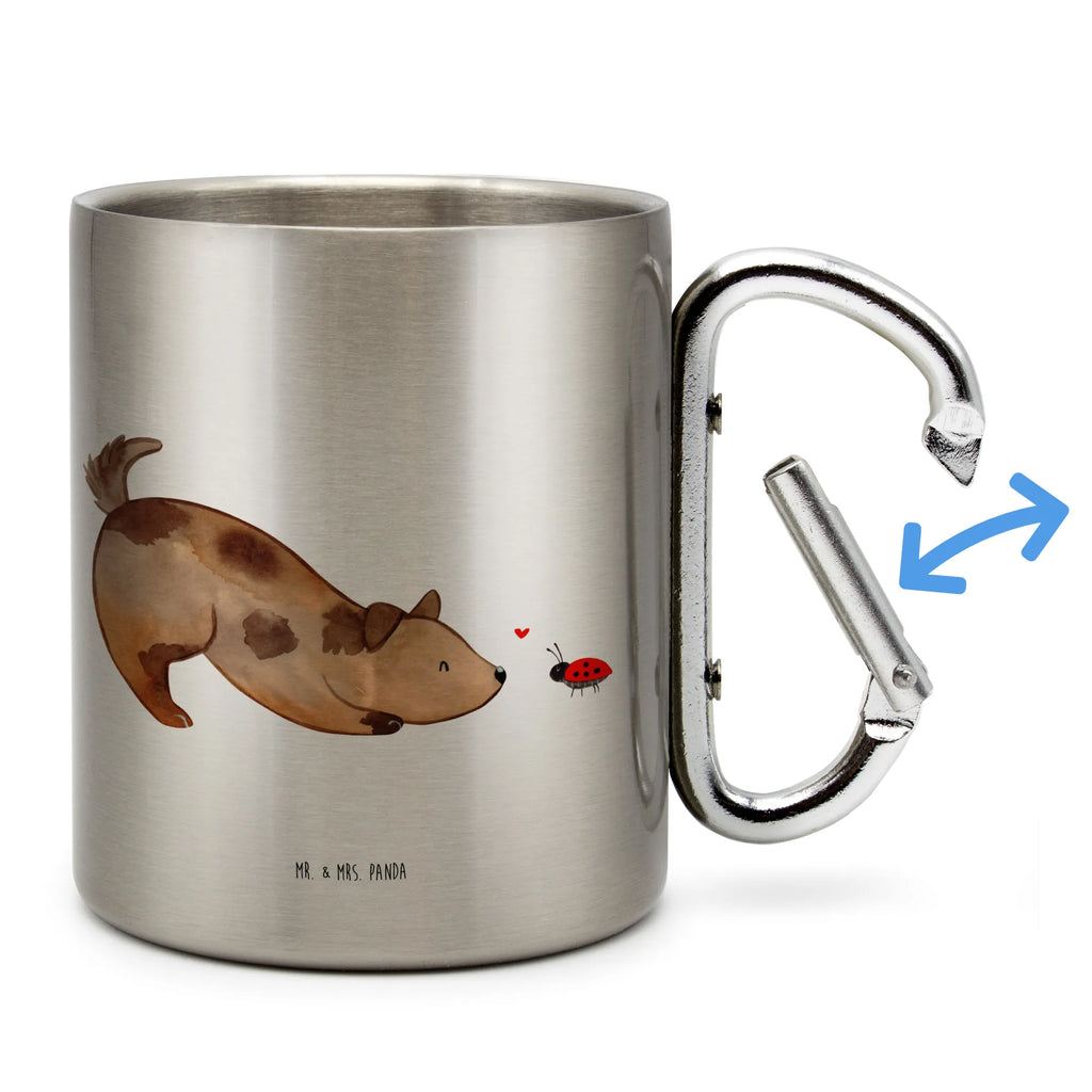 Stainless steel mug Dog ladybug dog, mutt, hound, woof, dog mama, dog breed, love dogs, love for dogs, dog decorative items, bag with dog print, funny gifts for dog owners, what do you give a dog lover, Christmas gifts for dogs, gifts for dogs, dog sayings, Mongrel, Mongrel dog, Dog, Dogs, Dog slogan, Sayings, Ladybird