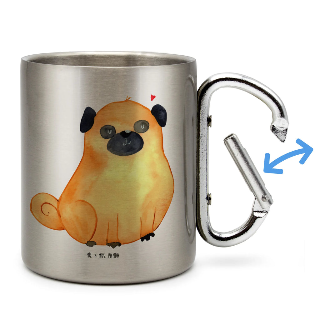 Stainless steel mug Pug dog, mutt, hound, woof, dog mama, dog breed, love dogs, love for dogs, dog decorative items, bag with dog print, funny gifts for dog owners, what do you give a dog lover, Christmas gifts for dogs, gifts for dogs, dog sayings, love, Pug, dog love