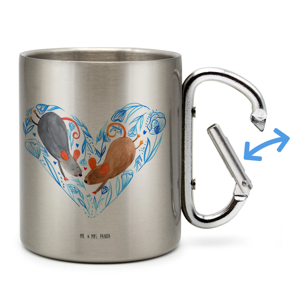 Stainless steel mug Mice heart Love, Loving, Two, Together, Marriage, Engagement, Proposal of marriage, Love gift, gift for her, gift for him, anniversary gift, mice, proof of love, mouse, love, wedding, togetherness, gift for two, engagement, favourite person, anniversary, love gift, love message