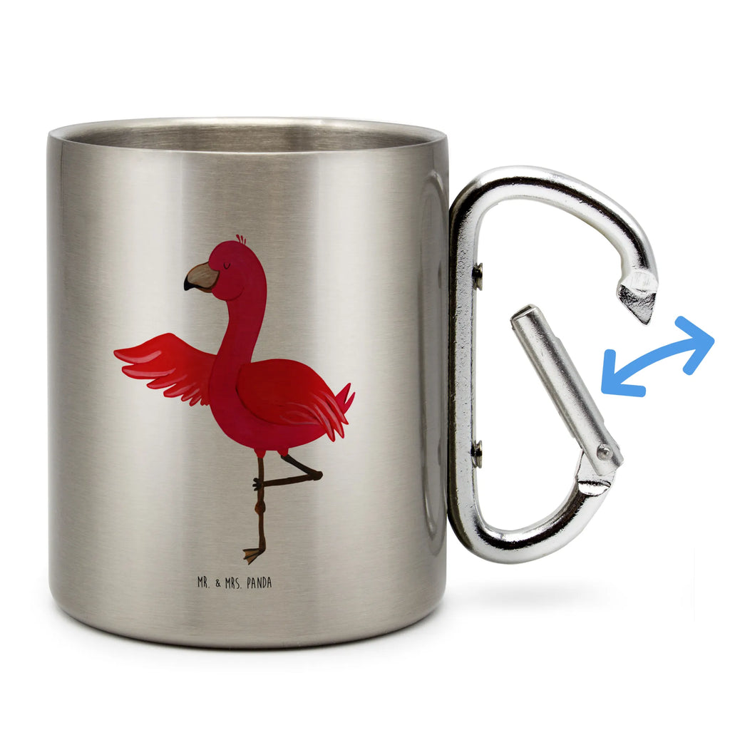 Stainless steel mug flamingo yoga Flamingo, pink, pink bird, bird of paradise, red, flamingo decoration, gift pink, gifts, gift idea, children, adults, girls, flamingo fans, summer, vacation, sea, unusual gifts in pink, pink gifts, girls gifts, small gifts, Caribbean feeling, funny sayings, agitation, yoga exercise, deep relaxation, mindfulness, yoga, namaste, anger, relaxation, bird