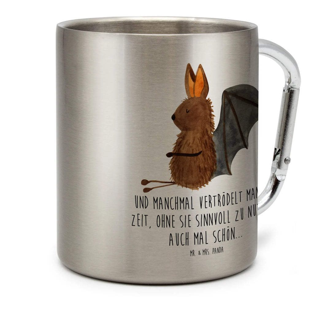 Kubek ze stali nierdzewnej Nietoperz siedzenie Motywy zwierzęce, dobra energia, zabawne powiedzonka, zwierzęta