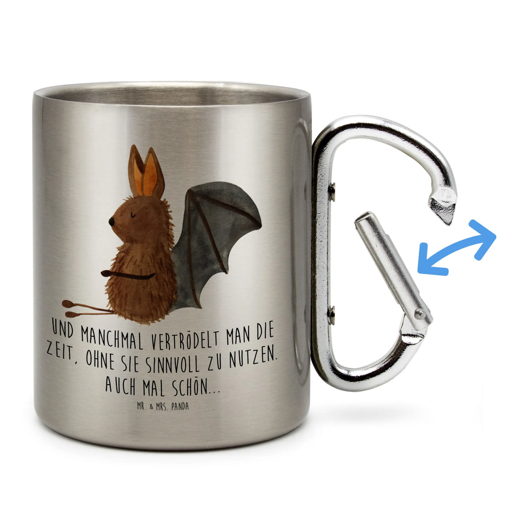 Kubek ze stali nierdzewnej Nietoperz siedzenie Motywy zwierzęce, dobra energia, zabawne powiedzonka, zwierzęta