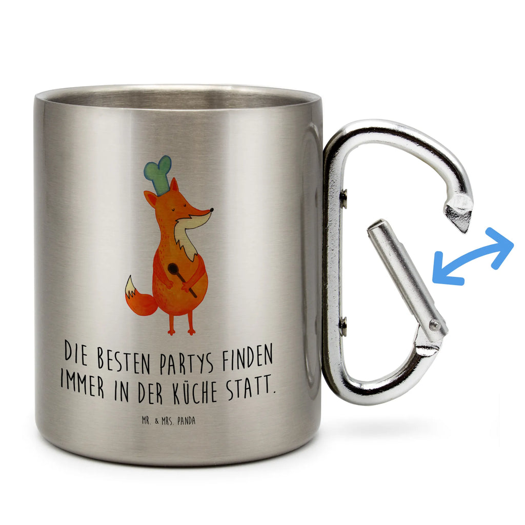 Stainless steel mug Fox A cook fox, foxes, forest wildlife, clever as a fox, animal lover, Fox, Baker, Kitchen decoration, funny, Party slogan, Chefs, Slogan funny, Cook gift, Kitchen slogan