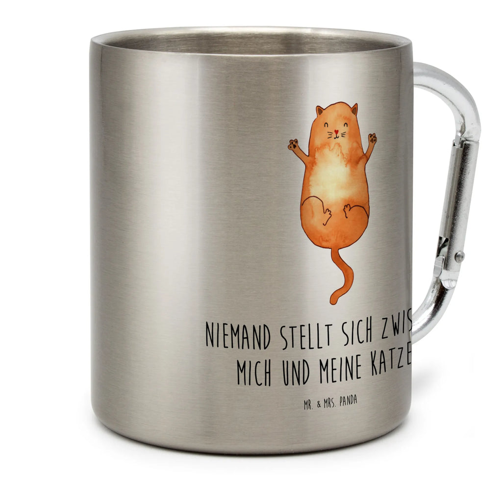 Stainless steel mug Cat Embrace cat, tomcat, kitty, meow, kitten, housecat, mama cat, love cats, cat image, cat fan, cat lover, cat fancier, cat decoration, gift for cat lover, cat owner, funny cats, cat sayings, cat motto, funny cat gifts, fan merchandise, cat stuff, animal lover, love, Cats, friends, family, pussy, cat love, girlfriend, pet, best friends, cats
