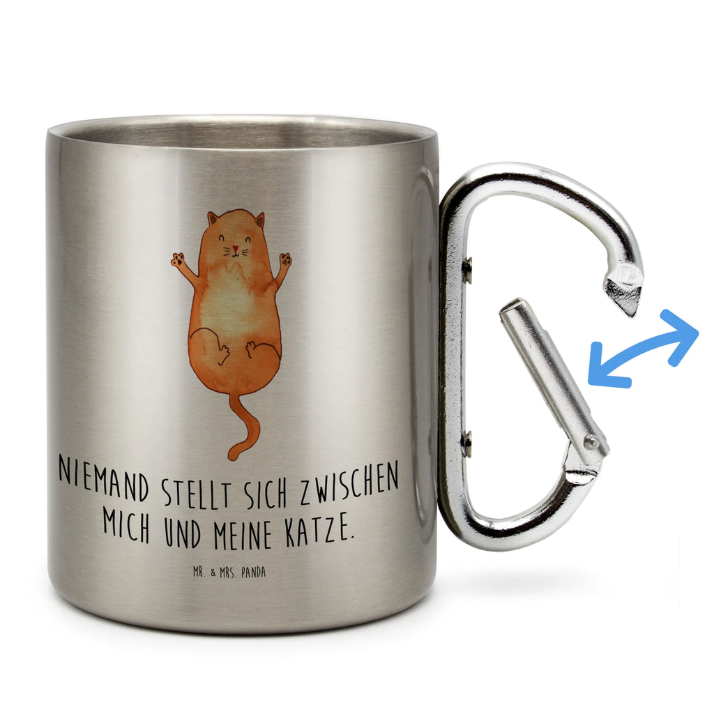 Stainless steel mug Cat Embrace cat, tomcat, kitty, meow, kitten, housecat, mama cat, love cats, cat image, cat fan, cat lover, cat fancier, cat decoration, gift for cat lover, cat owner, funny cats, cat sayings, cat motto, funny cat gifts, fan merchandise, cat stuff, animal lover, love, Cats, friends, family, pussy, cat love, girlfriend, pet, best friends, cats