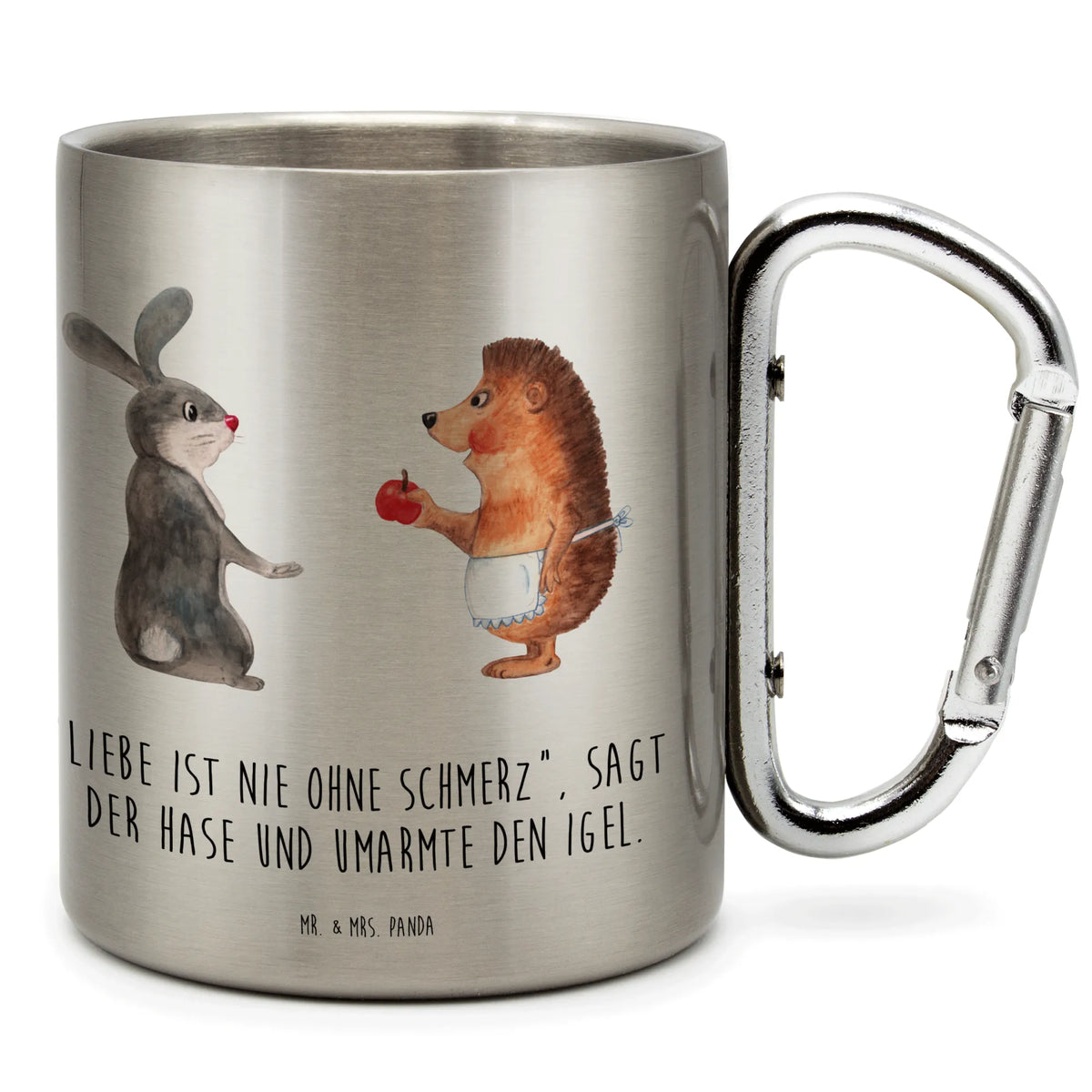 Stainless steel mug Hare Hedgehog karabiner tasse, Isolierbecher Edelstahl, Edelstahl-Thermobecher, wandertasse, Edelstahlbecher, spruchbecher, Teetasse, wanderbecher, Campingtasse, Metallbecher, Edelstahltasse, Kaffeebecher Edelstahl, karabinerbecher, edelstahl reisebecher, Edelstahl-Isolierbecher, Teebecher, Trinkbecher Edelstahl, isoliertasse, Thermobecher, Reisebecher, Campingbecher, motivbecher, Edelstahl Trinkbecher, Thermobecher Edelstahl, thermotasse, Trinkbecher Metall, Becher Aus Edelstahl, Karabiner Becher, Isolierbecher, Lustige Sprüche, Tiere, Tiermotive, Gute Laune, Trösten, Liebeskummer Geschenk, Igel und Hase, Hase, Trennungsschmerz, Spruch Romantisch, Herzschmerz, Igel, Liebe Spruch