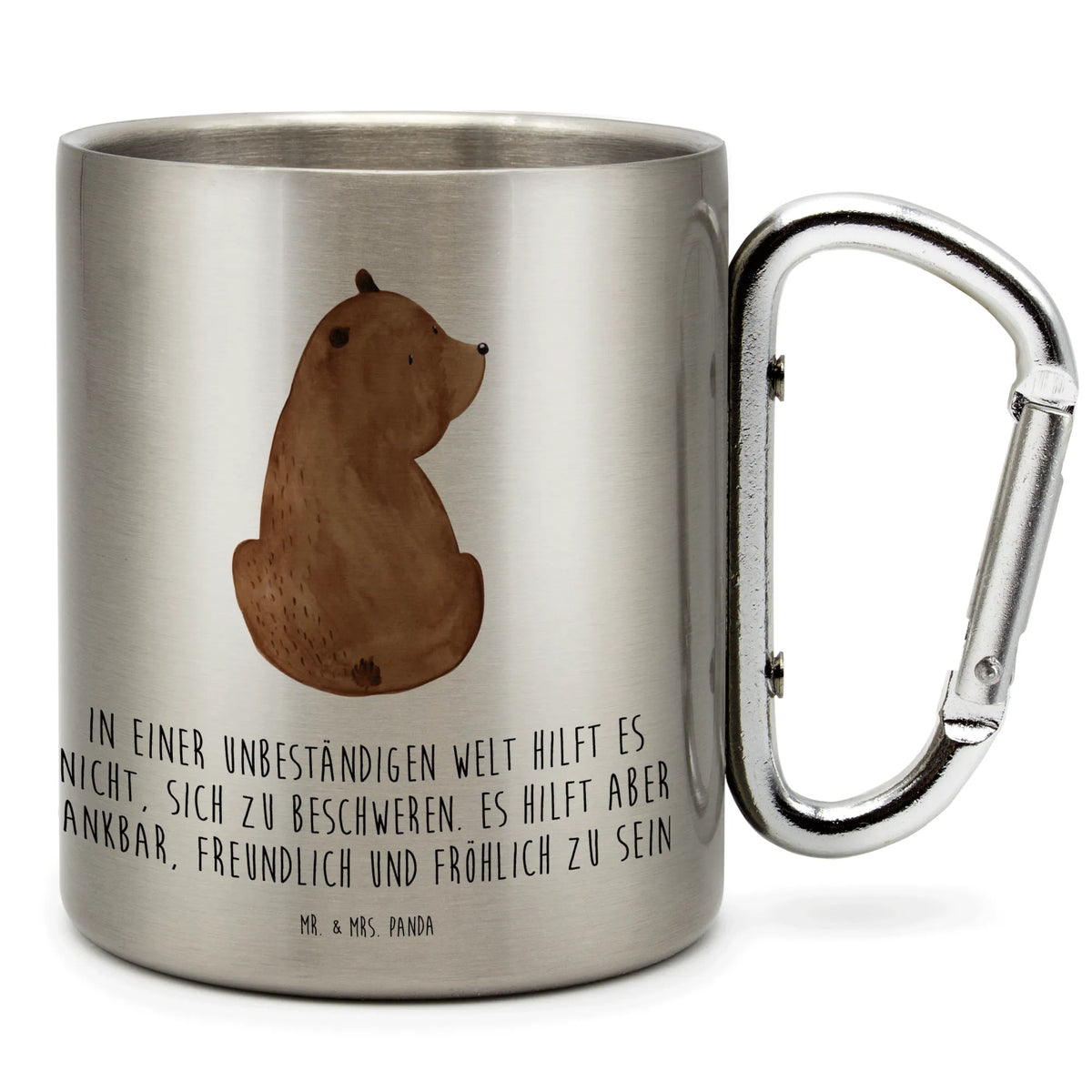 Edelstahlbecher Bär Schulterblick isoliertasse, thermotasse, Teebecher, Isolierbecher Edelstahl, edelstahl reisebecher, karabinerbecher, Edelstahltasse, Edelstahl-Thermobecher, Edelstahlbecher, Kaffeebecher Edelstahl, Metallbecher, Karabiner Becher, Becher Aus Edelstahl, Campingtasse, spruchbecher, Campingbecher, Thermobecher Edelstahl, Reisebecher, wandertasse, Thermobecher, Trinkbecher Metall, karabiner tasse, Edelstahl-Isolierbecher, motivbecher, wanderbecher, Teetasse, Edelstahl Trinkbecher, Isolierbecher, Trinkbecher Edelstahl, Teddy, Bär, Teddybär, Bären, Selbstachtung, Weltansicht, Weisheit, Motivation, Bärenliebe