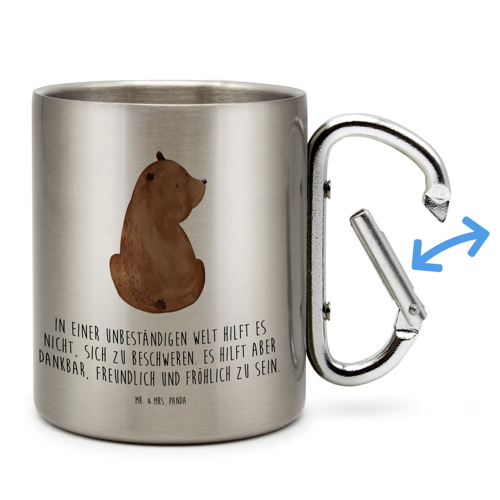 Stainless steel mug bear shoulder look bear, teddy, teddy bear, cuddly toy, motivation, bear love, bears, world view, wisdom, self-esteem