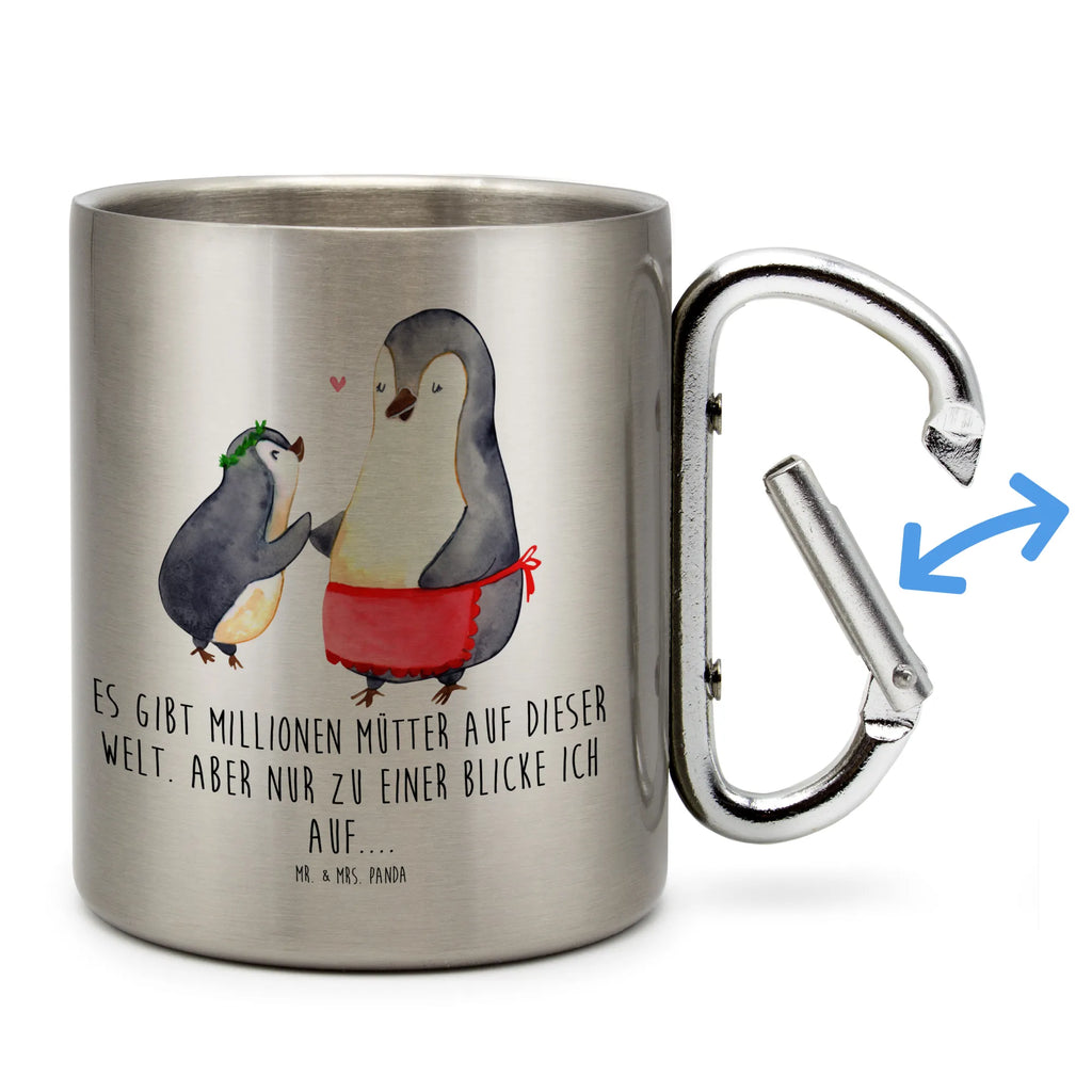 Stainless steel mug Penguin with child Family, Father's Day, Mother's Day, brother, sister, Mom, Dad, Gift, Mother, Birthday, Mummy, Mommy