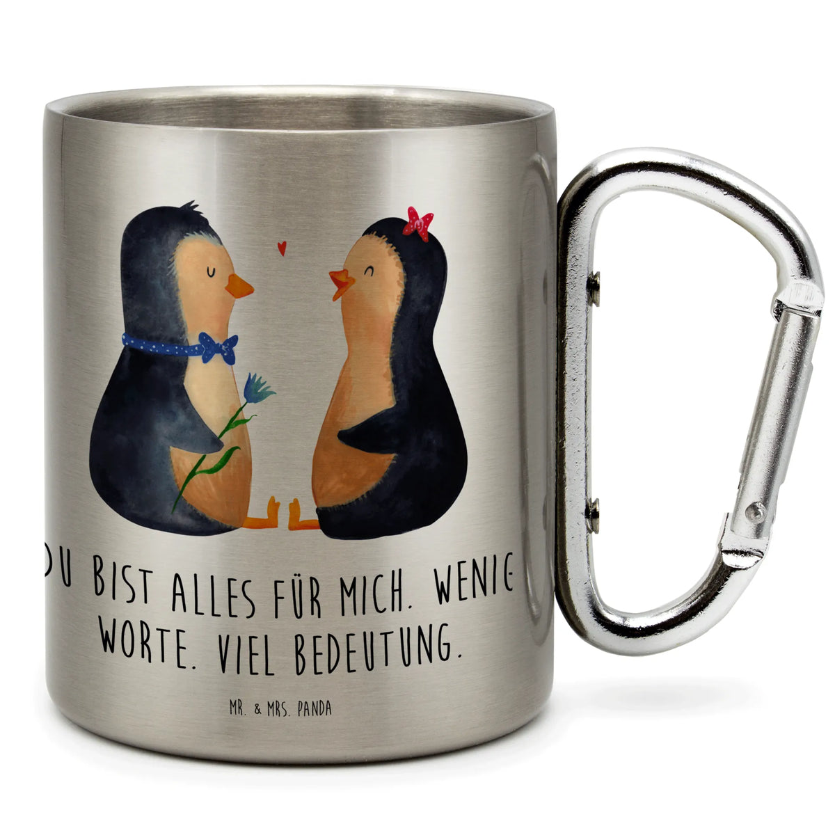 Stainless steel mug Penguin pair Penguin, North Pole, Winter, Penguins, great love, penguins, wedding, proof of love, dream couple, wedding gift, love gift, lovers, wedding day, love, anniversary, engagement, penguin